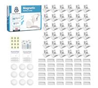 BABY PROOF ME Paquete de 36 cerraduras magnéticas para armarios con 9 llaves, adhesivo 3M de fácil instalación, cerraduras magnéticas a prueba de bebés para armarios y cajones