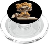 Baby Raccoon Libro Abierto Lectura Animal Lover Retrato gráfico PopSockets PopGrip para MagSafe