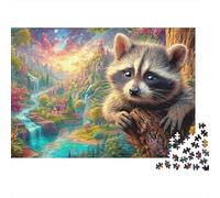 Baby Raccoon mira Desde el árbol en el Valle de Las Hadas Puzzle De 1000 Piezas Cute Raccoon Excelente Regalo para Ancianos, Mayores, Adultos Y Niños 38x26cm/1000pcs