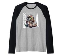 Baby Roar Astronaut Dinosaur Dino Space Cosmic Galactic Art Camiseta Manga Raglan