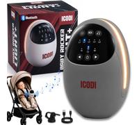 Baby Rocker Bebe 4 en 1, Mecedora Bebe Eléctrica para Carrito y Cuna con Bluetooth, Luz Nocturna LED, Ruido Blanco y Sonidos Relajantes, 5 Niveles de Intensidad, Temporizador, Batería Recargable USB-C