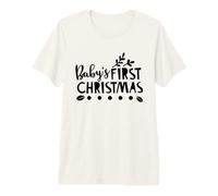 Baby 's First Christmas Christmas Holiday Parent Mom Dad Camiseta Premium