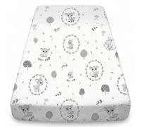Baby Safe - Sábanas de cuna de 60 x 120 cm con esquinas ajustables - Protector de colchón de cuna de 60 x 120 cm, 100 % algodón con certificado Oeko-Tex, fabricado en Europa