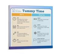 Baby Sensory Play Activities Poster Newborn Developmental Milestones Guide Canvas Wall Art Print for Nursery Kids Room Tummy Time Ideas Decor(Framed,12X18inch(30X45cm))