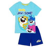 Baby Shark Conjunto de Pijama para Niño | Camiseta y pantalón Corto Azul para Niño | Diseño de Aventuras submarinas asombrosas | Mercancía Oficial