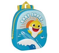 BABY SHARK - Mochila Escolar, con Diseño 3D, Adaptable a Carro, Ideal para Niños de Diferentes Edades, Cómoda y Versátil, Calidad y Resistencia, 27x10x33 cm, Color Azul