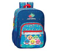 Baby Shark Mochila Escolar Happy Family 38cm Adaptable, Azul