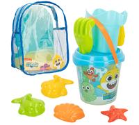 Baby Shark Set cubo playa con accesorios y mochila transporte