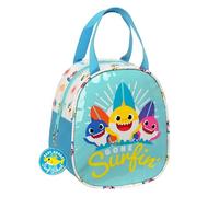 BABY SHARK SURFING - Borsa porta merenda, portatile, qualità e massima resistenza, porta cibo, ricreativo, 19 x 14 x 22 cm, colore
