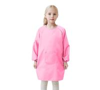Baby Shirt Schwarz Kinderkittelschürze mit Tasche für Kinder künstler-MalDelanten, Kittel mit Langen Ärmel T Shirt beschriften Kinder, Rosa., 8-12 años