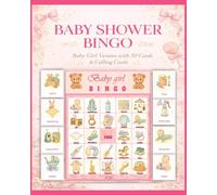 Baby Shower Bingo: Girl Version with 50 Cards - Fun & Easy Baby Shower Game, Pink Theme Party Activity, Printable Bingo Cards for Girls Baby Shower