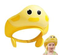Baby Shower Cap Shield, Adjustable Cartoon Shower Hat, Hair Washing Shampoo Shield, Eye & Ear Protection, Comfortable Bath Visor, Ideal for Toddler and Kids Bathing, Yellow