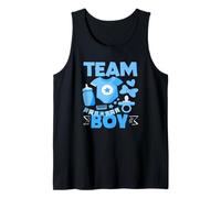 Baby Shower de Team Boy con artículos Azules Que revelan el género, Fiesta Linda Camiseta sin Mangas