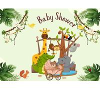 Baby Shower: Guest Book Cute Animals Theme | Guest Sign-In, Wishes, Advice, Gift Log, Keepsake Photo Pages | [Gender Neutral x 100 Pages]