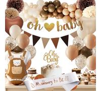 Baby Shower Niño Niña, Baby Boy or Girl Decoracion, Marrón Beige Globos Bautizo , Cumpleaños Baby Shower Decoración para Gender Reveal Decoration