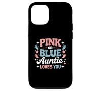 Baby Shower rosa o azul Auntie Loves You Carcasa para iPhone 12/12 Pro