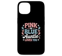 Baby Shower rosa o azul Auntie Loves You Carcasa para iPhone 13