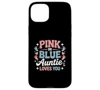Baby Shower rosa o azul Auntie Loves You Carcasa para iPhone 15 Plus