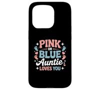 Baby Shower rosa o azul Auntie Loves You Carcasa para iPhone 15 Pro
