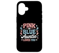 Baby Shower rosa o azul Auntie Loves You Carcasa para iPhone 16