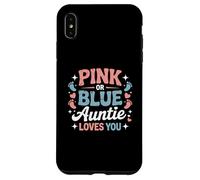 Baby Shower rosa o azul Auntie Loves You Carcasa para iPhone XS Max