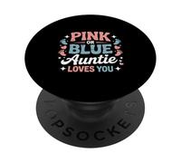 Baby Shower rosa o azul Auntie Loves You PopSockets PopGrip Adhesivo