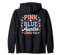 Baby Shower rosa o azul Auntie Loves You Sudadera con Capucha