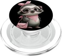 Baby Sloth Kawaii Jungle Pink Leopard Gafas Retrato Look PopSockets PopGrip para MagSafe