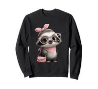 Baby Sloth Kawaii Jungle Pink Leopard Gafas Retrato Look Sudadera