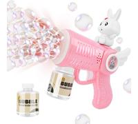 Baby Soap Bubble Gun, Electric with LED Lighting, 100ml Tank, Automatic Baby Soap Bubble Maker, Pink (Rosa)