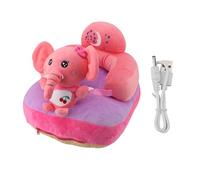 Baby Sofa Chair Floor Support Seat, Toddler Learning to Sit Chair, Adjustable Angle Plush Cartoon Animal Baby Chair with USB Cable, Anti Slip Base for Boys Girls Indoor Outdoor Use (Calf Elephant)