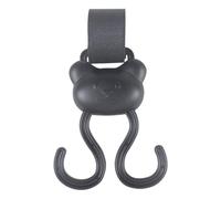 Baby Stroller Hooks - Stroller Hanger | Double Carabiner Clip Cartoon Bear Adjustable Loop Fastener | Non-Slip Baby Travel Supplies | Outdoor Stroller Accessories for Shopping