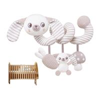 Baby Stroller Toy, Soft Spiral Plush Car Seat Toy with Bells, Squeaky Early Educational Baby Gifts for Newborn 0-3 Years, Rabbit, Carseat Toys Hanging