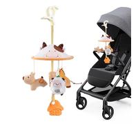 Baby Stroller Toys - Musical Hanging Activity Toy for Pram And Car Seat, Soft Plush Sensory Toy, Clip-On Baby Mobile with Music And Rattle | Travel Accessory for Girls Boys