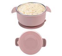 Baby Suction Bowls, Spill-Proof Feeding Bowl with Anti-Scald Design, Stainless Steel Snack Plates for Baby Led Weaning, Childrens and Mealtime, 6.1x6.1x2.36inch, Pink, Green, Blue