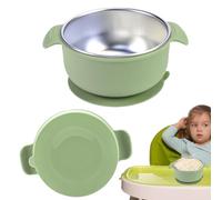 Baby Suction Bowls, Spill-Proof Feeding Bowl with Anti-Scald Design, Stainless Steel Snack Plates for Baby Led Weaning, Childrens and Mealtime, 6.1x6.1x2.36inch, Pink, Green, Blue