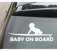 Baby Surfer on Board - Pegatina de vinilo para coche o parachoques (210 mm)