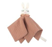 Baby Teething Towel Feeding Bib Soft Security Blanket Cotton Burping Cloth Infant Shower Gift Knitted Rabbit Sleep Toy Kid Fashion Pacify Toy Soothes Appease Towel Drooling Bib