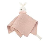 Baby Teething Towel Feeding Bib Soft Security Blanket Cotton Burping Cloth Infant Shower Gift Knitted Rabbit Sleep Toy Kid Fashion Pacify Toy Soothes Appease Towel Drooling Bib