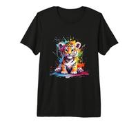Baby Tiger Farbspritzer - Tier Kunst - für Sie und Ihn Camiseta Premium