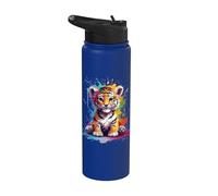 Baby Tiger Farbspritzer - Tier Kunst - für Sie und Ihn Stainless Steel Insulated Water Bottle