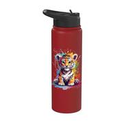 Baby Tiger Farbspritzer - Tier Kunst - für Sie und Ihn Stainless Steel Insulated Water Bottle