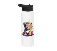 Baby Tiger Farbspritzer - Tier Kunst - für Sie und Ihn Stainless Steel Insulated Water Bottle