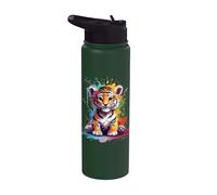 Baby Tiger Farbspritzer - Tier Kunst - für Sie und Ihn Stainless Steel Insulated Water Bottle