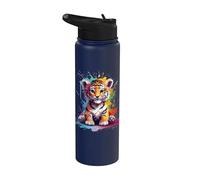 Baby Tiger Farbspritzer - Tier Kunst - für Sie und Ihn Stainless Steel Insulated Water Bottle
