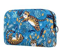 Baby Tiger in The Jungle - Neceser para mujer, neceser de viaje, bolsa organizadora de maquillaje grande con cremallera, multicolor, 18.5x7.5x13cm/7.3x3x5.1in, Neceser