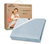 BabyToLove Toalla Mariposa Extragrande para bebé Albornoz | Bambú ultrasuave | Blue Stripes