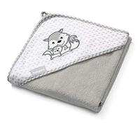 Baby - Toalla con capucha infantil bambú natural 100 x 100 cm Grande y muy suave, toalla, playa, Duschtuch, toalla de mano gris gris