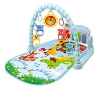 Baby Tummy Time Play Mat con música y luz Kick and Play Piano Gym Mat con sonajero colgante Baby Playmat para bebés de 0 a 36 meses Azul, Decoración del jardín