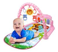 Baby Tummy Time Play Mat con música y luz Kick and Play Piano Gym Mat con sonajero Colgante Baby Playmat para bebés de 0 a 36 Meses Estilo 1